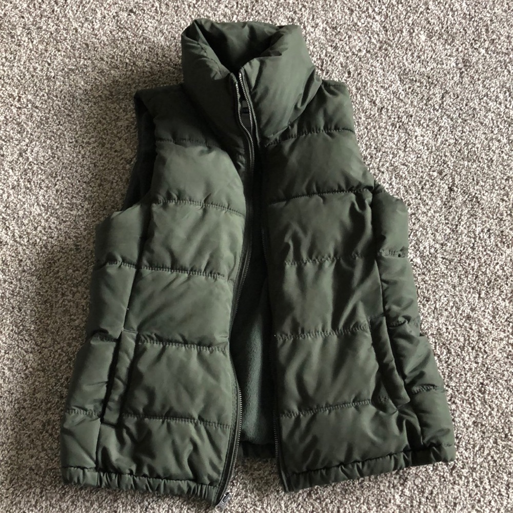 Dark green puffer vest